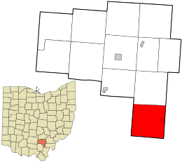 Location in Vinton County and the state of Ohio.