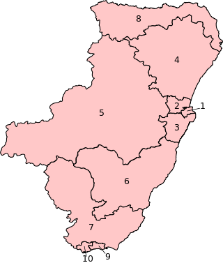 North East Scotland (Scottish Parliament electoral region) (2011 numbered).svg