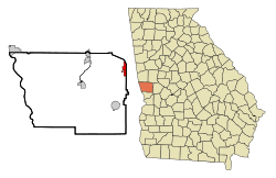 Location in Harris County and the state of Georgia