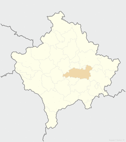 Location of the municipality of Lipljan within Kosovo