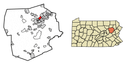 Location of Swoyersville in Luzerne County, Pennsylvania.
