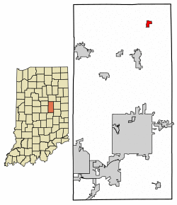 Location of Summitville in Madison County, Indiana.