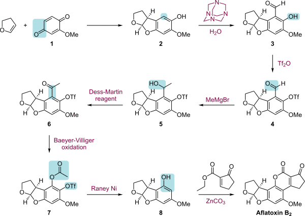 Aflatoxin B2 total synthesis