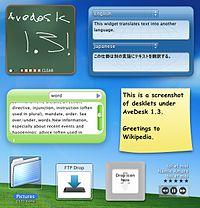 Examples of AveDesk desklets.