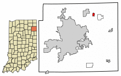 Location of Grabill in Allen County, Indiana.