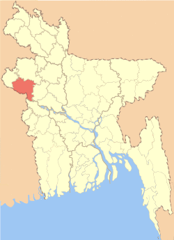 Location of Rajshahi District in Bangladesh
