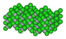 Space-filling model of the crystal structure