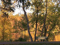 A beautiful fall day along the Mississippi River at Ellison Park in Monticello