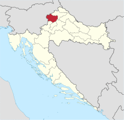 Krapina-Zagorje County within Croatia