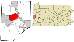 Location in Beaver County and state of Pennsylvania