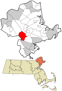 Location in Essex County and the state of Massachusetts.