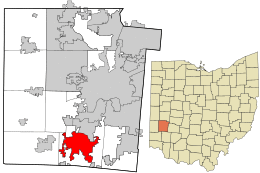 Location in Montgomery County and the state of Ohio.