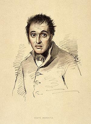 A man diagnosed as suffering from acute dementia. Lithograph Wellcome L0026694.jpg