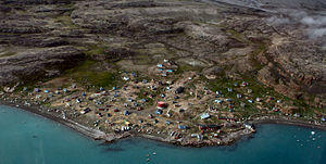 Aerial panorama of Qaarsut