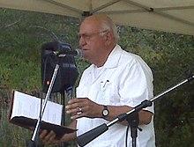 Blase Bonpane speaking at Progressive Democrats event.jpg
