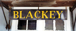 Disused railroad sign, Blackey, Kentucky