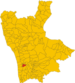Map of comune of Cerisano (province of Cosenza, region Calabria, Italy).svg