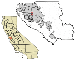 Location of Burbank in Santa Clara County.
