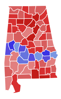 Alabama Senate Election Results by County, 2008.svg