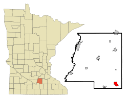 Location of Waterville, Minnesota