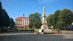 Town square with the monument of Mieszko I