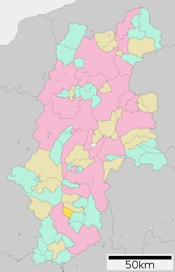 Location of Takamori in Nagano Prefecture