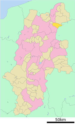 Location of Takayama in Nagano Prefecture