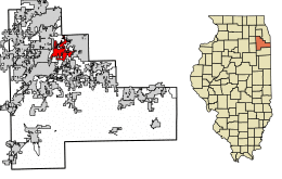 Location of Lockport in Will County, Illinois.
