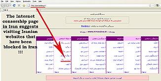 Internet censorship in Iran page presented