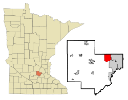 Location of the city of Victoria within Carver County, Minnesota