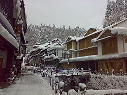 Ginzan Onsen in the snow