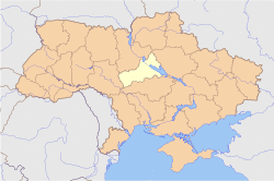 Kaniv Reservoir is located in Ukraine Cherkasy Oblast (country map)