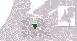 Highlighted position of De Bilt in a municipal map of Utrecht