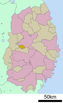 Location of Yahaba in Iwate Prefecture