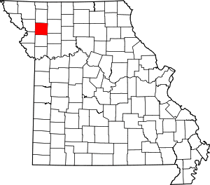 Map of Missouri highlighting DeKalb County