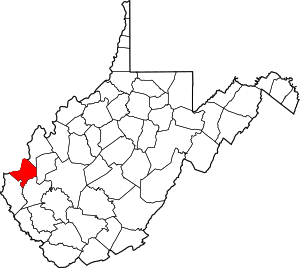 Map of West Virginia highlighting Cabell County