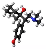 Ball-and-stick model of desvenlafaxine