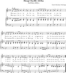 Mungu ibariki Afrika Sheet Music.gif
