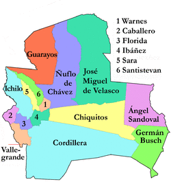 Provinces of the Santa Cruz Department