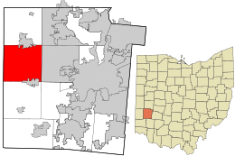 Location in Montgomery County and the state of Ohio.