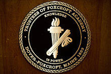 Foxcroft Academy seal on podium.jpg