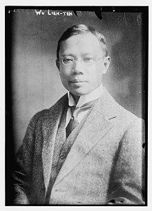Black and white photograph of Dr. Wu Lien teh