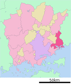 Location of Bizen in Okayama Prefecture