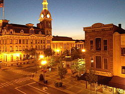 Downtown overlooking the square and gazebo, July 2012