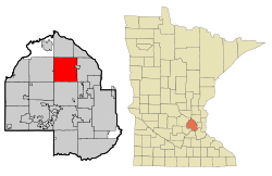 Location of Maple Grove within Hennepin County, Minnesota