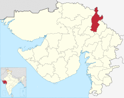 Location of district in Gujarat