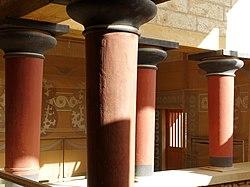 Minoan columns, wider at the top than the base