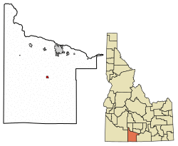 Location of Hollister in Twin Falls County, Idaho.