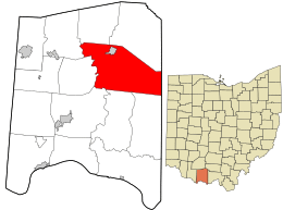 Location in Adams County and the state of Ohio.