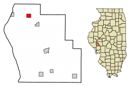 Location of Bluffs in Scott County, Illinois.